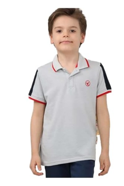 DEMOİSELLE ERKEK ÇOCUK POLO YAKA T-SHİRT gri 11 Yaş