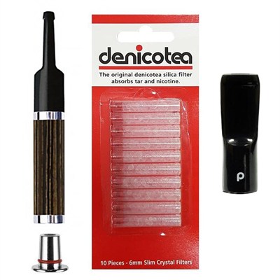 Denicotea 25006 Karbon Filtreli 6-9mm Lüks Slim Sig.Ağızlığı Ahşap