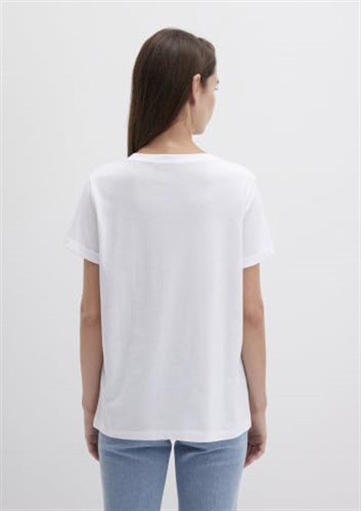 Denim Baskılı Beyaz İstanbul Tişört Regular Fit/Normal Kesim 1610222-620