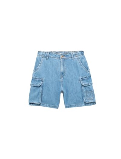 Denim Kargo Bermuda Şort Cepli Standart Bel