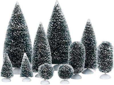 Department 56 Köyler için Aksesuarlar Çanta-O-Frosted Topiaries Ağacı