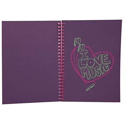 Depesche 11932 TOPModel Neon Doodle - Boyama kitabı seti, 35 koyu sayfa, birçok motifi boyamak ve tasarlamak için, neon renkli motif hatları, 3 neon jel kalem ve 1 çıkartma kağıdı