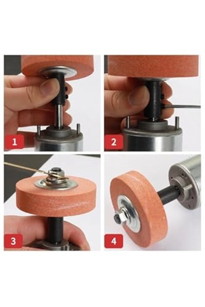 Depolife 5mm Motor Mili Için Bileme Taşı Ve Kaplin Motoru Bileme Makinesine Dönüştürme Seti Bıçak Satır