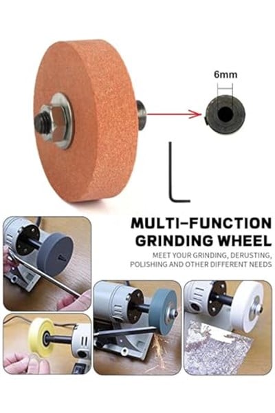 Depolife 6mm Motor Mili Için Bileme Taşı Ve Kaplin Motoru Bileme Makinesine Dönüştürme Seti Bıçak Satır Için