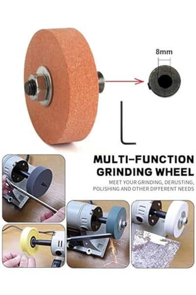 Depolife 8mm motor mili için bileme taşı ve kaplin motoru bileme makinesine dönüştürme seti bıçak satır