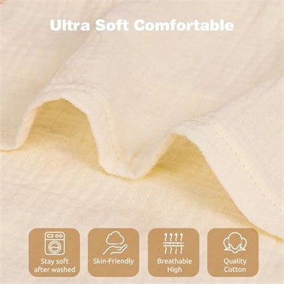 Deppon Muslin Bebek Şezlong Kılıfı 2li Paket, Organik Pamuk Çıkarılabilir Kılıf Yenidoğan Şezlong için, Yumuşak ve Nefes Alabilen Bebek Şezlong Kılıfı, Erkek ve Kız Çocuk, Bej ve Karamel için