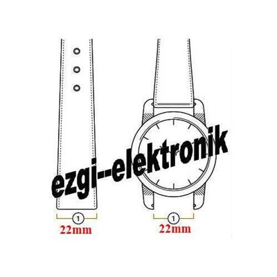 Deri Saat Kayışı Puntolu Model 22mm Kızıl Kahverengi Kordonu Beya