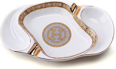 Dermes Gold Mosaic Porselen Puro ve Pipo Küllüğü 2li Altın İşlemeli Klasik Tarz