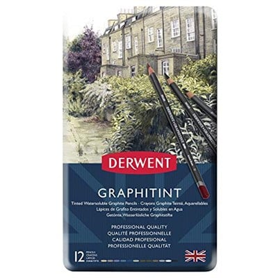 Derwent Graphıtınt Serisi Renkli Grafit Kalem Seti - 12 Renk Metal Kutu