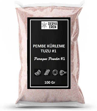 Derya Eren Pembe Kürleme Tuzu #1, Prague Salt, 100 gr,%6,25 Sodyum Nitrit, Et, Sosis, Balık, Pastırma ve Jambon Kürleme İçin (500 gr)