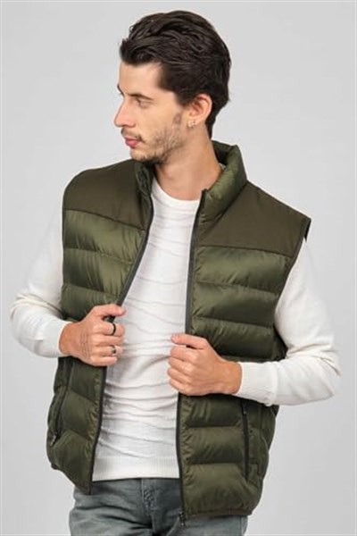Desen Triko Erkek Kapitone Şişme Yelek 02421493 Lacivert