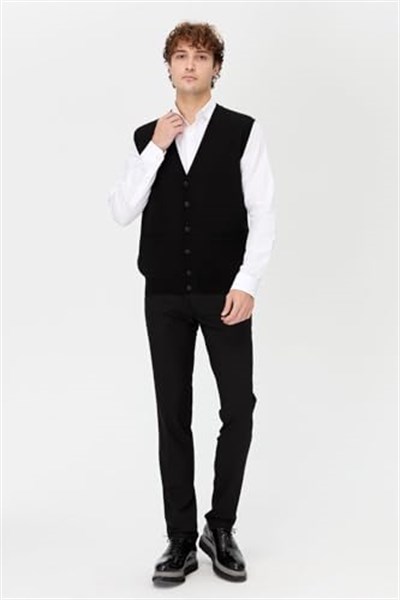 Desen Triko Erkek Vest 7879