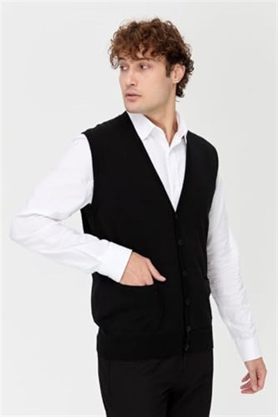 Desen Triko Erkek Vest 7879