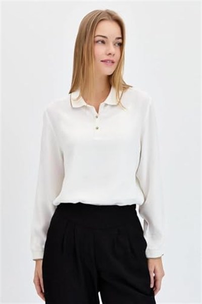 Desen Triko Kadın Uzun Kollu Shirt 23486