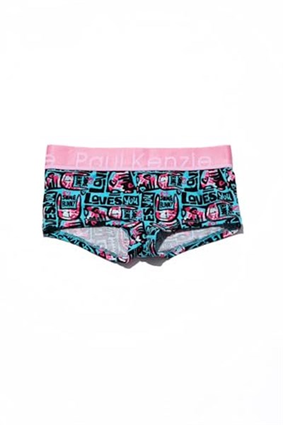 Desenli Kadın Boyshort Külot – Unique Effect – Love Bunny
