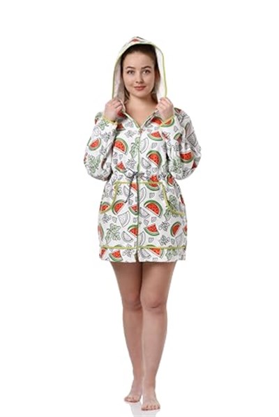 Desenli Plaj Elbisesi,Sörf Panço, kapüşonlu havlu, panço, sörf, yüzme, banyo, yetişkinler, erkekler, kadınlar için(TEK BEDEN&KALIP) Medium