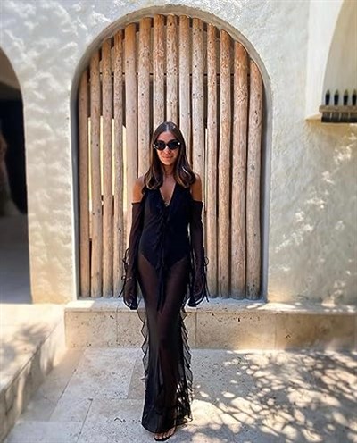 Desert Rose Collection Black Tulle Pareo