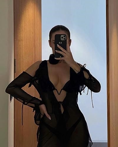 Desert Rose Collection Black Tulle Pareo