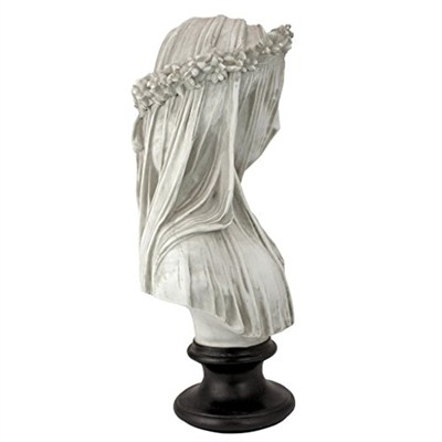 Design Toscano Örtülü bakire büstü, ölçüler: 22,8 cm x15,2 cm x35,5 cm