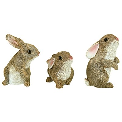 Design Toscano QM92008 The Bunny Den Rabbits İç/Dış Mekan Bahçe Hayvan Heykelleri, 9,5 cm Genişliğinde, 10,5 cm Derinliğinde, Tam Renkli Kaplama