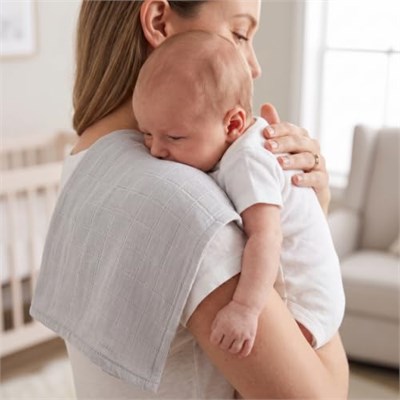DEUX LAPINS% 100 Pamuk Müslin Bebek omuz Bezi 5’li Cotton Grey - Gri CLOTHMP4006