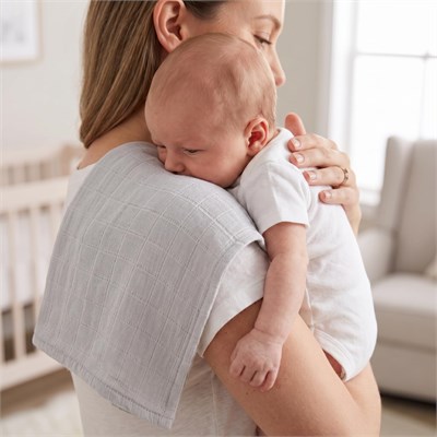 DEUX LAPINS% 100 Pamuk Müslin Bebek omuz Bezi 5’li Cotton Grey - Gri CLOTHMP4006