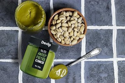 Devlip Antep Fıstığı (%70) Ezmesi, 200g, Sürülebilir, Glikoz, Koruyucu, Renklendirici, Aroma İçermez