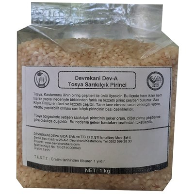 Devrekani Deva Tosya Sarıkılçık Pirinci 1 kg