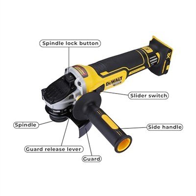 Dewalt Açılı taşlama makinesi, DCG405N, 18 V, XR, fırçasız, 125 mm (sadece gövde)