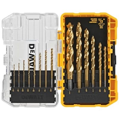 DEWALT DW1354 14 parçalı titanyum matkap ucu seti, gümüş,