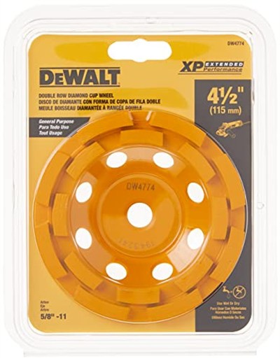 DEWALT DW4774 Taşlama Tekerleği, Çift Sıralı Elmas Bardak, 11.4 cm