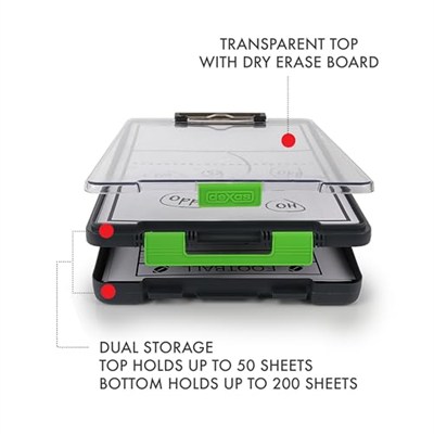 Dexas Clearview Clipcase Dry Erase Sıkıştırma Tahtası, 34 x 24 cm, Yeşil