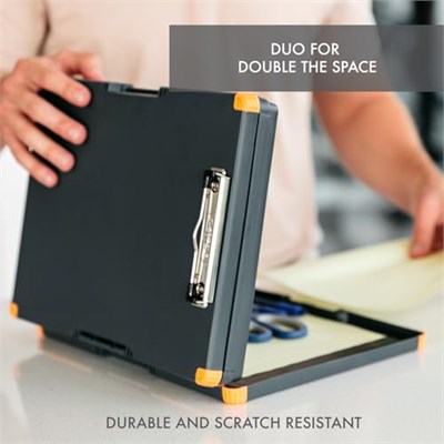 Dexas Duo Clipcase çift taraflı saklama kutusu ve düzenleyici, turuncu