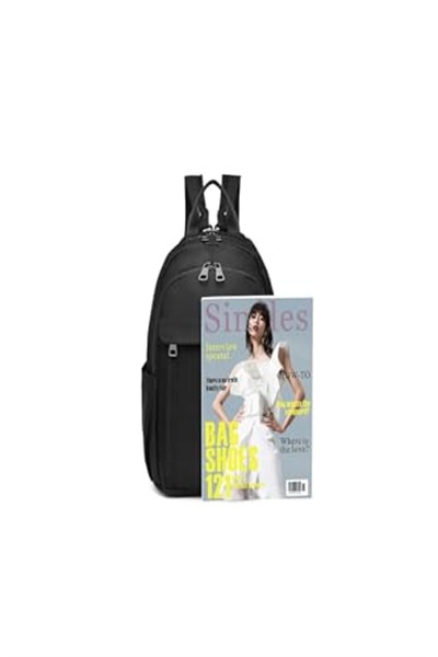 Dias avm Unisex Siyah Sırt Çantası Suya Dayanıklı Krinkıl Kumaş-1