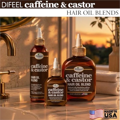 Difeel Caffeine & Castor Yavaş Uzayan Saçlara Özel Saç Bakım Yağı 75ML