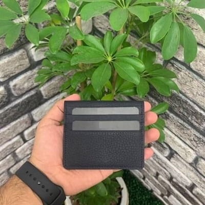 Diga Çıtçıtlı Kartlık Gerçek Deri 8 Kartlık Bölmeli Kartvizit Para Bölmeli Kadın Erkek Cüzdan 10x8.5x1.5 cm Lacivert