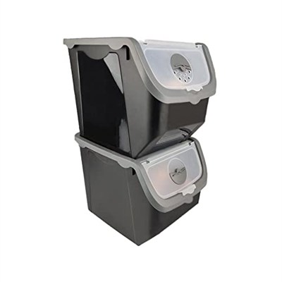 Digithome Coral 2li Soğan Patates Saklama Kabı 12 Litre - Gri