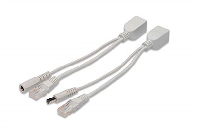 DIGITUS Pasif PoE Adaptör Kablosu - Fast Ethernet - Enjektör Kablosu & Dağıtıcı Kablo - DC 5,5 mm Fiş ve Soket