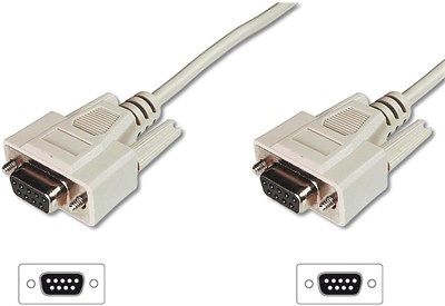 DIGITUS Serielles Anschluss-Kabel - D-Sub 9 zu D-Sub 9 - Buchse zu Buchse - 2.0m - RS-232 - RS-485 - Beige - Seçenekler: D-Sub 9 (Buchse / Buchse) - 2,0 m...