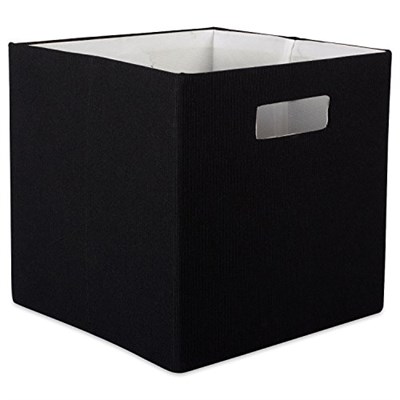 DII Katlanabilir Polyester Saklama Küpü, Katı, Hafif ve Dayanıklı, Küçük Kare, 28x28x28 cm, Siyah - Seçenekler: Small Square, 11x11x11