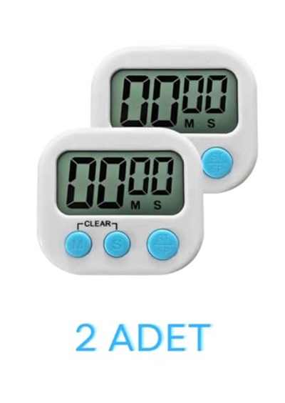 Dijital mutfak zamanlayıcı, 2 adet dijital yumurta saati Kuechenwecker pişirme Timer saat Kitchen Timer kısa zaman ölçücü büyük LCD ekran ve sesli alarm ve magnet