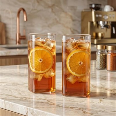Dikdörtgen Borosilikat Cam Bardak, 300 Ml Kapasite, Isıya Dayanıklı Yapı, Makinede Yıkanabilir, Ev Ofis Restoran İçin Kullanıma Uygun Borosilikat Cam Kahve Espresso Latte Sunum Bardağı