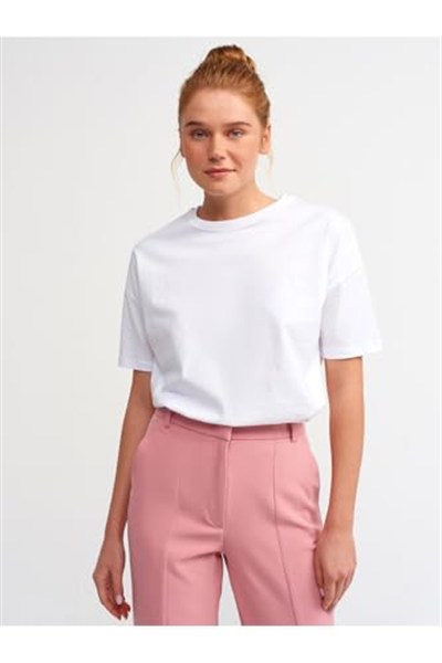 Dilvin Basic T-shirt Beyaz beyaz l
