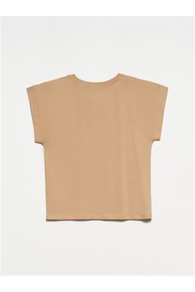 Dilvin Bisiklet Yaka T-shirt bej s