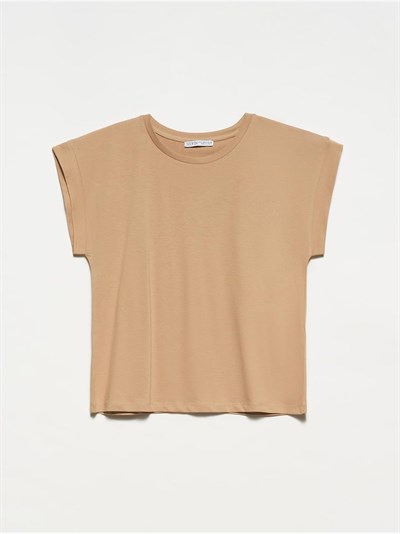 Dilvin Bisiklet Yaka T-shirt bej s