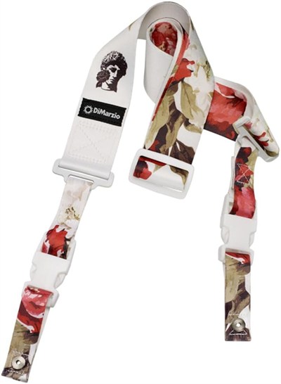 DiMarzio DD2247 Polyphia Floral Muse ClipLock Beyaz Gitar Askısı