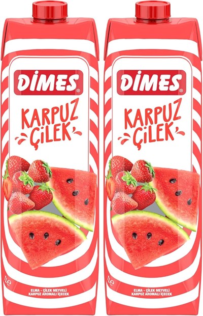 Dimes Karpuz Çilek İçeceği 1 L 2li paket