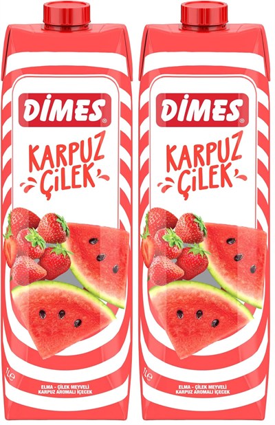 Dimes Karpuz Çilek İçeceği 1 L 2li paket