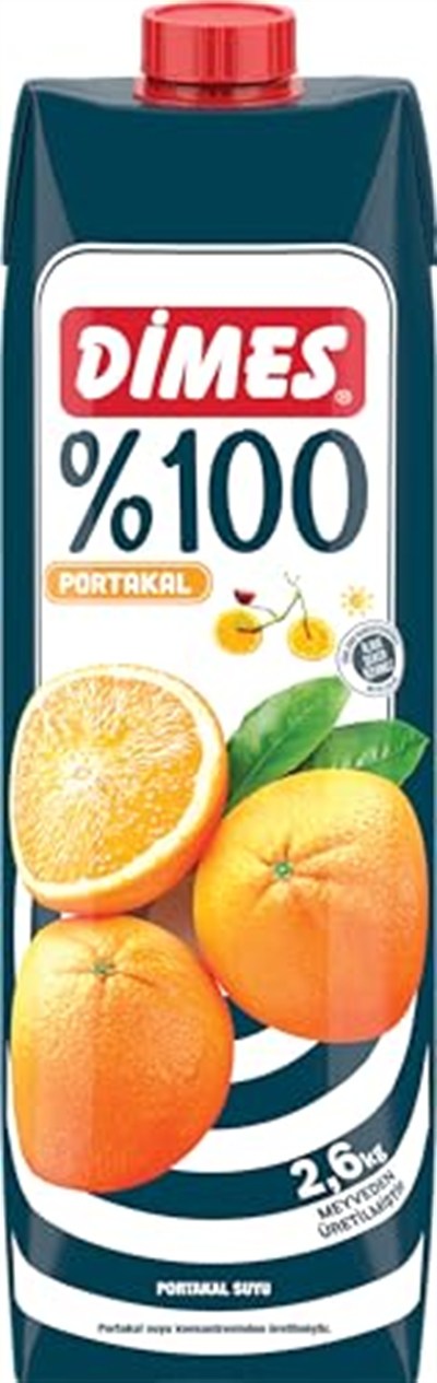 Dimes%100 Saf Portakal Suyu Tetrapak 1000 ml