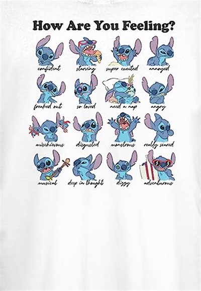 Disney Lilo & Stitch - STITCH MOODS Bisiklet Yaka T-Shirt Tişört Kadın